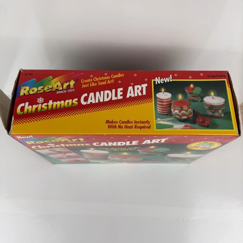 Vtg 1996 RoseArt Christmas Candle Making Art Kit NOS Made in USA Open Box UNUSED